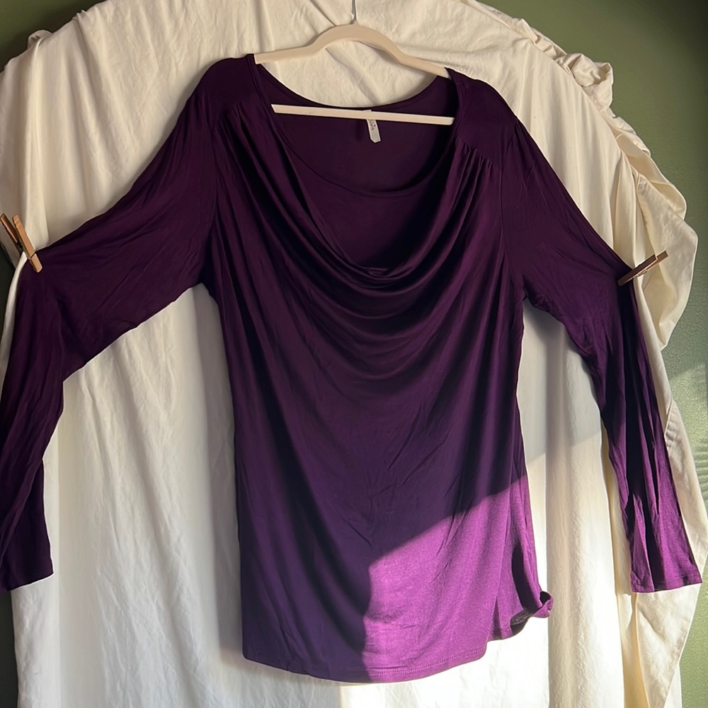 Celeste Scoop Neck Tee Long Sleeve with liner Size 2XL